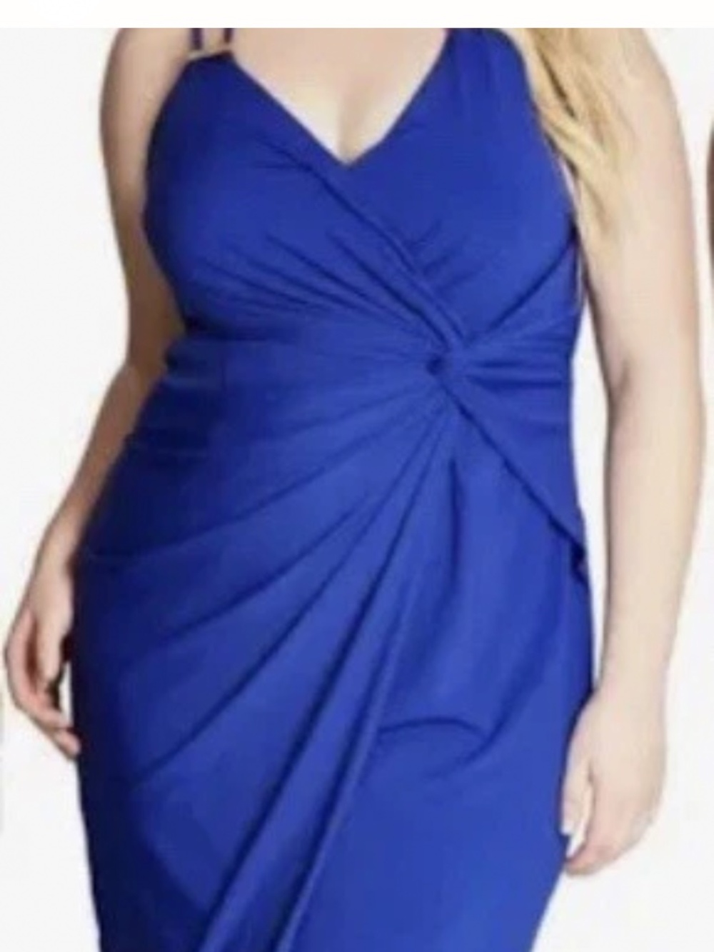 CITY CHIC So Seductive Plus Size Faux Wrap Dress Size M Blue